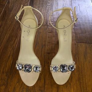 Nude Crystal Strappy Heels